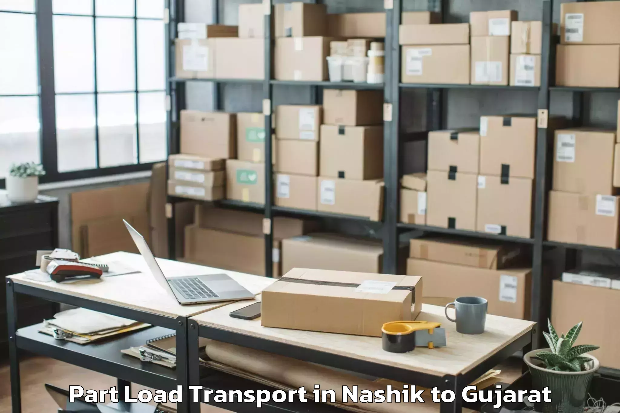 Book Nashik to Jamkandorna Part Load Transport Online